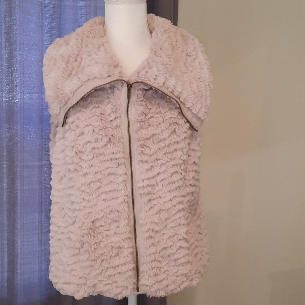 Ligh cream color fury Vest